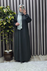 Kadın Büyük Beden Hakim Yaka Fitilli Nevra Elbise