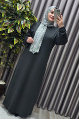 Kadın Büyük Beden Hakim Yaka Fitilli Nevra Elbise