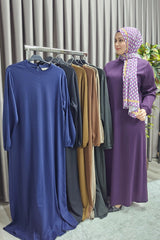 Kadın Büyük Beden Hakim Yaka Fitilli Nevra Elbise