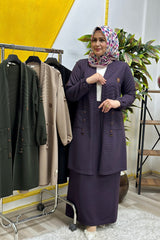 Kadın Büyük Beden Ottoman Cepli Çelik Hırka