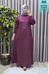 Kadın Giyim Büyük Beden Simli Kloş Elbise