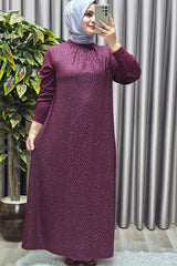 Kadın Giyim Büyük Beden Simli Kloş Elbise