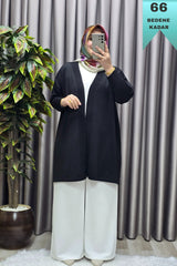 Kadın Giyim Büyük Beden Düz Renk Standart Beden Hırka