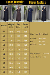 Kadın Giyim Büyük Beden Elmas Düğmeli Mevlana Krep Abiye Elbise