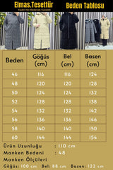 Kadın Giyim Büyük Beden Fransız Boy Nova Kumaş Kapitone Desenli Kapüşonlu Kürklü Kışlık Uzun Şişme Mont