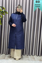 Kadın Giyim Büyük Beden Kapşonlu Polarlı Kapitone Kap