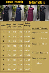 Kadın Giyim Büyük Beden Kristal V Taşlı Kolu Lastikli Esnek Kumaş Elbise