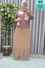 Kadın Giyim Büyük Beden Piliseli Etek