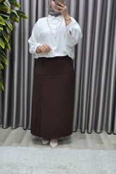 Kadın Giyim Büyük Beden Suna Düğmeli Etek