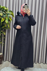 Kadın Giyim Kapşonlu Tam Boy Mevlana Kaşe