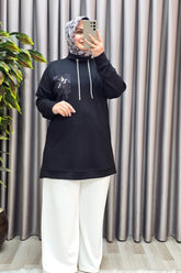 Kadın Giyim Modal Sırtı Nakışlı Tunik