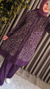 Kadın Giyim Şerit Desenli Samira Takım