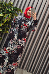 Kadın Tesettür Büyük Beden Giyim Palmiye Gömlek Elbise