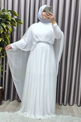 Kadın Tesettür Büyük Beden Giyim Simli Pelerinli Abiye