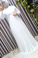 Kadın Tesettür Büyük Beden Giyim Simli Pelerinli Abiye