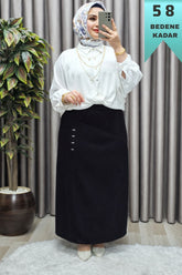 Kadın Tesettür Büyük Beden Metal Taşlı Etek