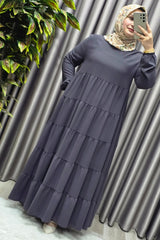 Kadın Tesettür Giyim Büyük Beden 5 Katlı Endonezya Krebi Elbise