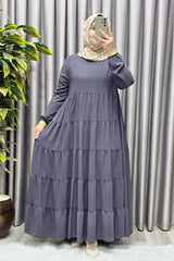 Kadın Tesettür Giyim Büyük Beden 5 Katlı Endonezya Krebi Elbise