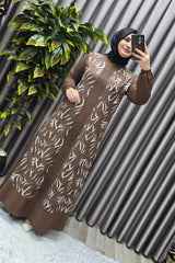 Kadın Tesettür Giyim Büyük Beden Çakma Yelek Elbise