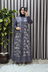 Kadın Tesettür Giyim Büyük Beden Çakma Yelek Elbise