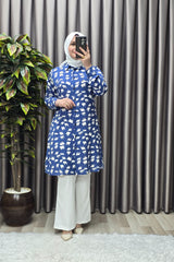 Kadın Tesettür Giyim Büyük Beden Çıtır Desen Gömlek