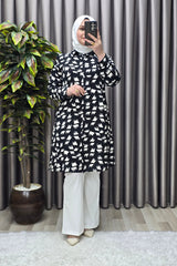 Kadın Tesettür Giyim Büyük Beden Çıtır Desen Gömlek