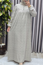 Kadın Tesettür Giyim Büyük Beden Çıtır Desen Tam Robalı Elbise