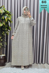 Kadın Tesettür Giyim Büyük Beden Çıtır Desen Tam Robalı Elbise