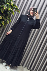 Kadın Tesettür Giyim Büyük Beden Elbise Ferace