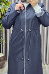 Kadın Tesettür Giyim Büyük Beden Fransız Boy Mevsimlik Trençkot