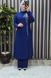 Kadın Tesettür Giyim Büyük Beden Gaye Abiye İkili Takım