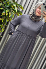 Kadın Tesettür Giyim Büyük Beden İki Katlı Ferace