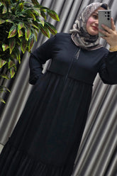 Kadın Tesettür Giyim Büyük Beden İki Katlı Ferace