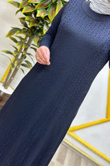 Kadın Tesettür Giyim Büyük Beden Jakarlı Elbise