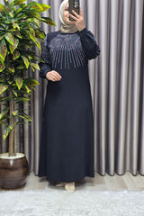 Kadın Tesettür Giyim Büyük Beden Krep Abiye