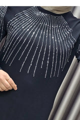 Kadın Tesettür Giyim Büyük Beden Krep Abiye