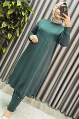 Kadın Tesettür Giyim Büyük Beden Mihra Pantolonlu İkili Takım