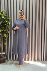 Kadın Tesettür Giyim Büyük Beden Mihra Pantolonlu İkili Takım