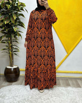 Kadın Tesettür Giyim Büyük Beden Osmanlı Desen Elbise