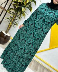 Kadın Tesettür Giyim Büyük Beden Osmanlı Desen Elbise