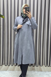 Kadın Tesettür Giyim Büyük Beden Süet Kap