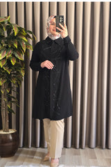 Kadın Tesettür Giyim Büyük Beden Suyolu Taşlı Gömlek