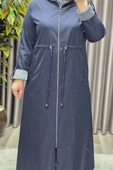 Kadın Giyim Büyük Beden Su Geçirmez Tam Boy Mevsimlik Spor Tesettür Pardesü