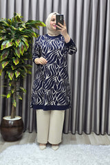 Kadın Tesettür Giyim Büyük Beden Trend Simli Tunik