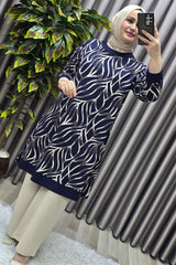 Kadın Tesettür Giyim Büyük Beden Trend Simli Tunik