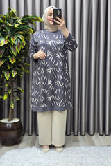 Kadın Tesettür Giyim Büyük Beden Trend Simli Tunik