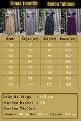 Kadın Tesettür Giyim Büyük Beden V Taşlı Abiye