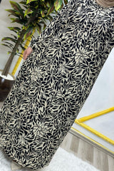 Kadın Tesettür Giyim Büyük Beden Yaprak Desenli Tam Robalı Elbise