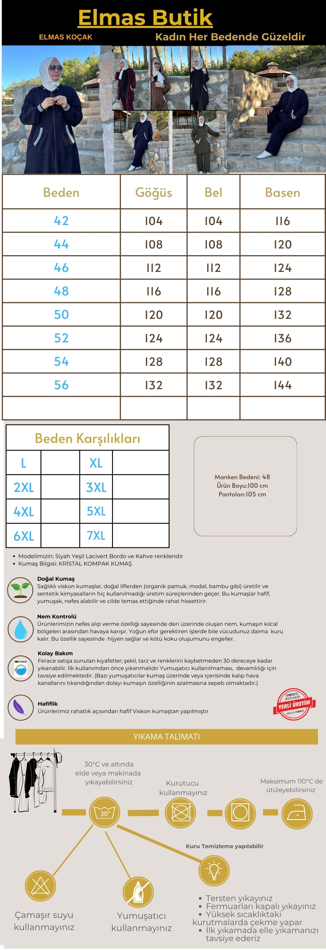 Kadın Büyük Beden Tesetttür Spor ikili Takım