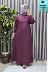 Kadın Giyim Büyük Beden Simli Kloş Elbise